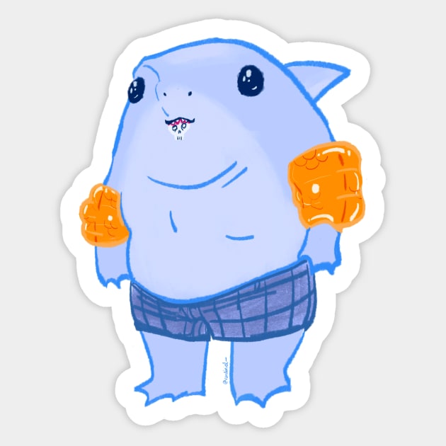 Baby Shark with Floaties. King Shark Sticker TeePublic